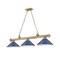 Z-Lite Cordon 3 Light Billiard, Rubbed Brass & Navy Blue 2306-3RB-MNB - alternate 4